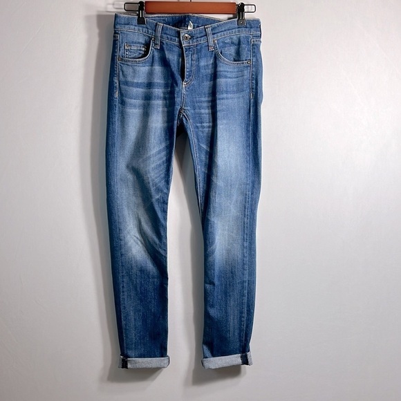 rag & bone Women's Boyfriend Jeans - Blue - Picture 11 of 12